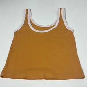 Arizona Jean Co Large Orange Slightly Cropped Basic Tank Top